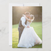 Elegante eenvoudige minimale foto bruiloft bedankkaart (Achterkant)