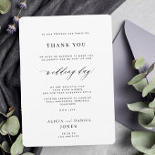 Elegante eenvoudige minimale foto bruiloft bedankkaart