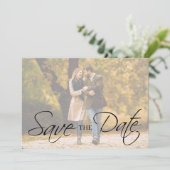 Elegante eenvoudige minimale foto bruiloft Sla de  Save The Date (Staand voorkant)