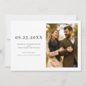 Elegante eenvoudige minimale foto bruiloft Sla de  Save The Date (Achterkant)