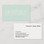 Elegante Eenvoudige Minimale Groene Logo Professio Visitekaartje (Voorkant / Achterkant)