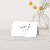 Elegante Eenvoudige Minimale Handgeschreven Huweli Plaatskaartje (Achterkant)