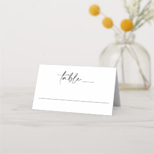 Elegante Eenvoudige Minimale Handgeschreven Huweli Plaatskaartje