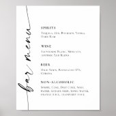 Elegante eenvoudige minimalistische bar menu bruil poster (Voorkant)