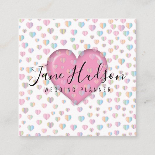 Elegante eenvoudige minimalistische bewerkbare vis vierkante visitekaartje (Voorkant)