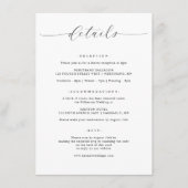 Elegante eenvoudige minimalistische bruiloft detai informatiekaartje (Voorkant)