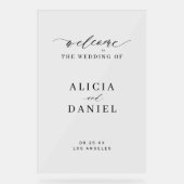 Elegante eenvoudige minimalistische bruiloft welko acryl bord (Voorkant)