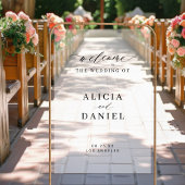 Elegante eenvoudige minimalistische bruiloft welko acryl bord