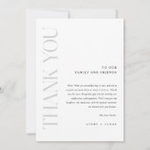 Elegante eenvoudige minimalistische fototypografie bedankkaart (Achterkant)