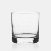 Elegante eenvoudige minimalistische gepersonalisee whisky glas (Achterkant)