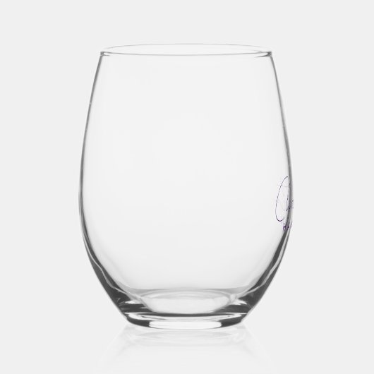 Elegante eenvoudige minimalistische gepersonalisee wijnglas zonder voet (Rechts)