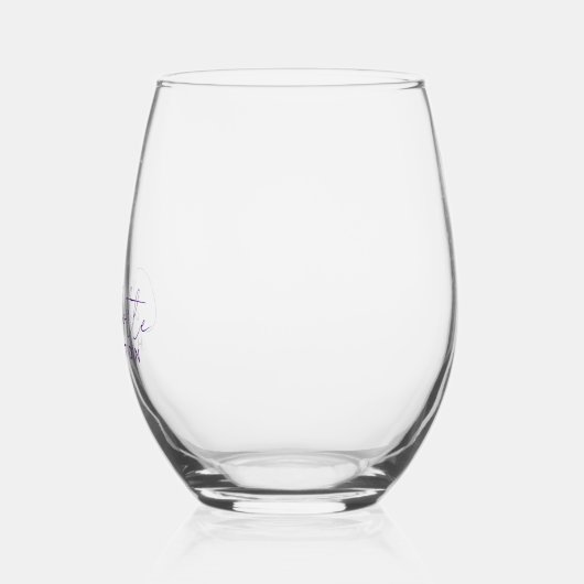 Elegante eenvoudige minimalistische gepersonalisee wijnglas zonder voet (Links)