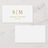 Elegante eenvoudige minimalistische gouden monogra notitiekaartje (Voorkant / Achterkant)