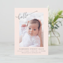 Elegante Eenvoudige Minimalistische Hallo Blush Fo