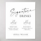 Elegante eenvoudige minimalistische handtekening D Poster (Voorkant)