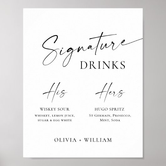 Elegante eenvoudige minimalistische handtekening D Poster (Voorkant)