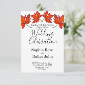 Elegante eenvoudige minimalistische herfstbladeren kaart (Staand voorkant)