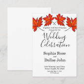 Elegante eenvoudige minimalistische herfstbladeren kaart (Voorkant / Achterkant)