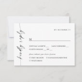 Elegante eenvoudige minimalistische kalligrafie Ma RSVP Kaartje (Voorkant)