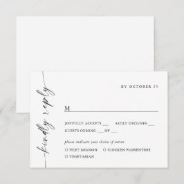 Elegante eenvoudige minimalistische kalligrafie Ma RSVP Kaartje