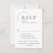 Elegante eenvoudige minimalistische kalligrafie Ma RSVP Kaartje (Voorkant)