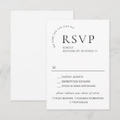 Elegante eenvoudige minimalistische kalligrafie Ma RSVP Kaartje (Voorkant / Achterkant)