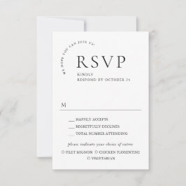 Elegante eenvoudige minimalistische kalligrafie Ma RSVP Kaartje