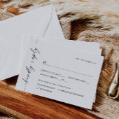 Elegante eenvoudige minimalistische kalligrafie Ma RSVP Kaartje