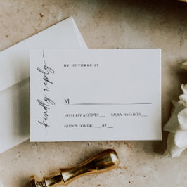 Elegante eenvoudige minimalistische kalligrafie Ma RSVP Kaartje