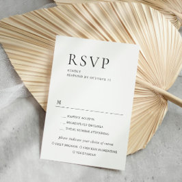 Elegante eenvoudige minimalistische kalligrafie Ma RSVP Kaartje
