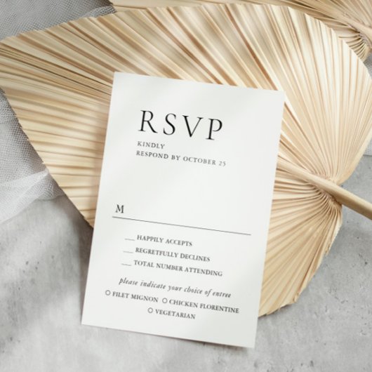 Elegante eenvoudige minimalistische kalligrafie Ma RSVP Kaartje