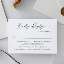 Elegante eenvoudige minimalistische kalligrafie Ma RSVP Kaartje