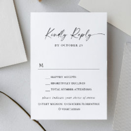 Elegante eenvoudige minimalistische kalligrafie Ma RSVP Kaartje