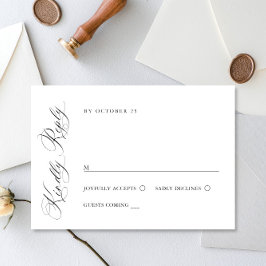 Elegante eenvoudige minimalistische kalligrafie Ma RSVP Kaartje