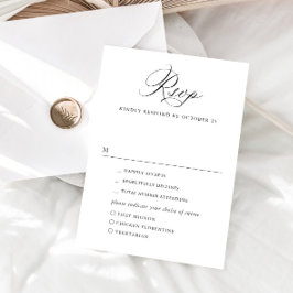 Elegante eenvoudige minimalistische kalligrafie Ma RSVP Kaartje