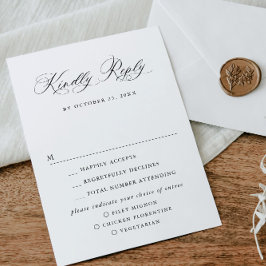 Elegante eenvoudige minimalistische kalligrafie Ma RSVP Kaartje