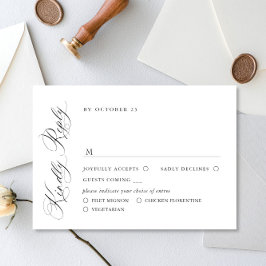 Elegante eenvoudige minimalistische kalligrafie Ma RSVP Kaartje
