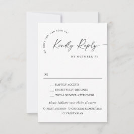 Elegante eenvoudige minimalistische kalligrafie Ma RSVP Kaartje