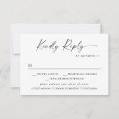 Elegante eenvoudige minimalistische kalligrafie Ma RSVP Kaartje (Voorkant)