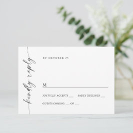 Elegante eenvoudige minimalistische kalligrafie Ma RSVP Kaartje