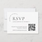 Elegante eenvoudige minimalistische kalligrafie QR RSVP Kaartje (Voorkant)