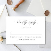 Elegante eenvoudige minimalistische kalligrafie zw RSVP kaartje