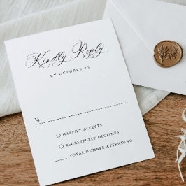 Elegante eenvoudige minimalistische kalligrafie zw RSVP kaartje