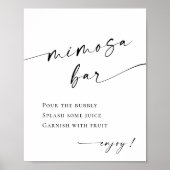 Elegante eenvoudige minimalistische Mimosa Bar bru Poster (Voorkant)