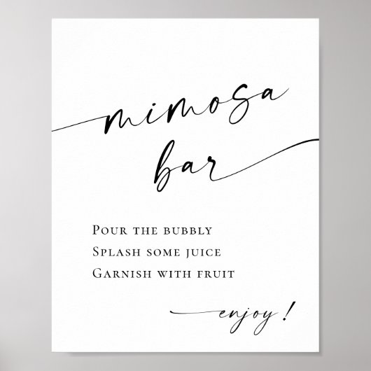 Elegante eenvoudige minimalistische Mimosa Bar bru Poster (Voorkant)