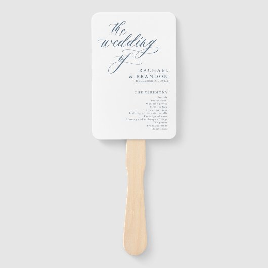 Elegante eenvoudige minimalistische moderne bruilo handwaaier (Voorkant)