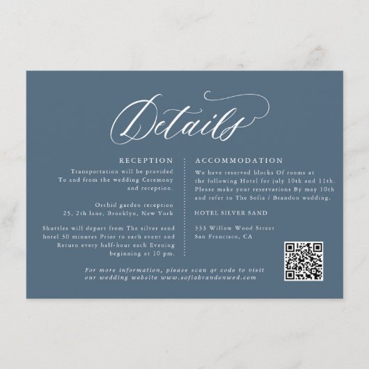 Elegante eenvoudige minimalistische moderne bruilo informatiekaartje (Voorkant)