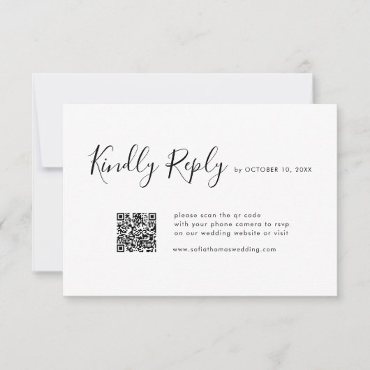 Elegante eenvoudige minimalistische moderne bruilo RSVP kaartje (Voorkant)