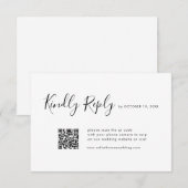 Elegante eenvoudige minimalistische moderne bruilo RSVP kaartje (Voorkant / Achterkant)