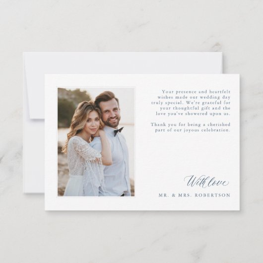 Elegante eenvoudige minimalistische moderne leiste bedankkaart (Achterkant)